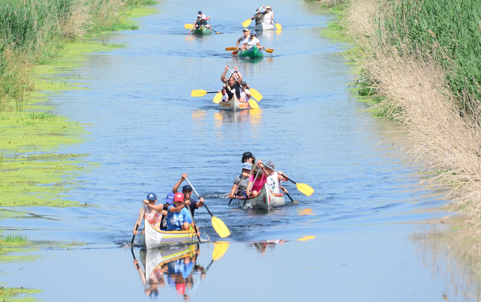 Kenuval mentek a Sárvízen Gorsiumig a Vitál Club táborozó fiataljai